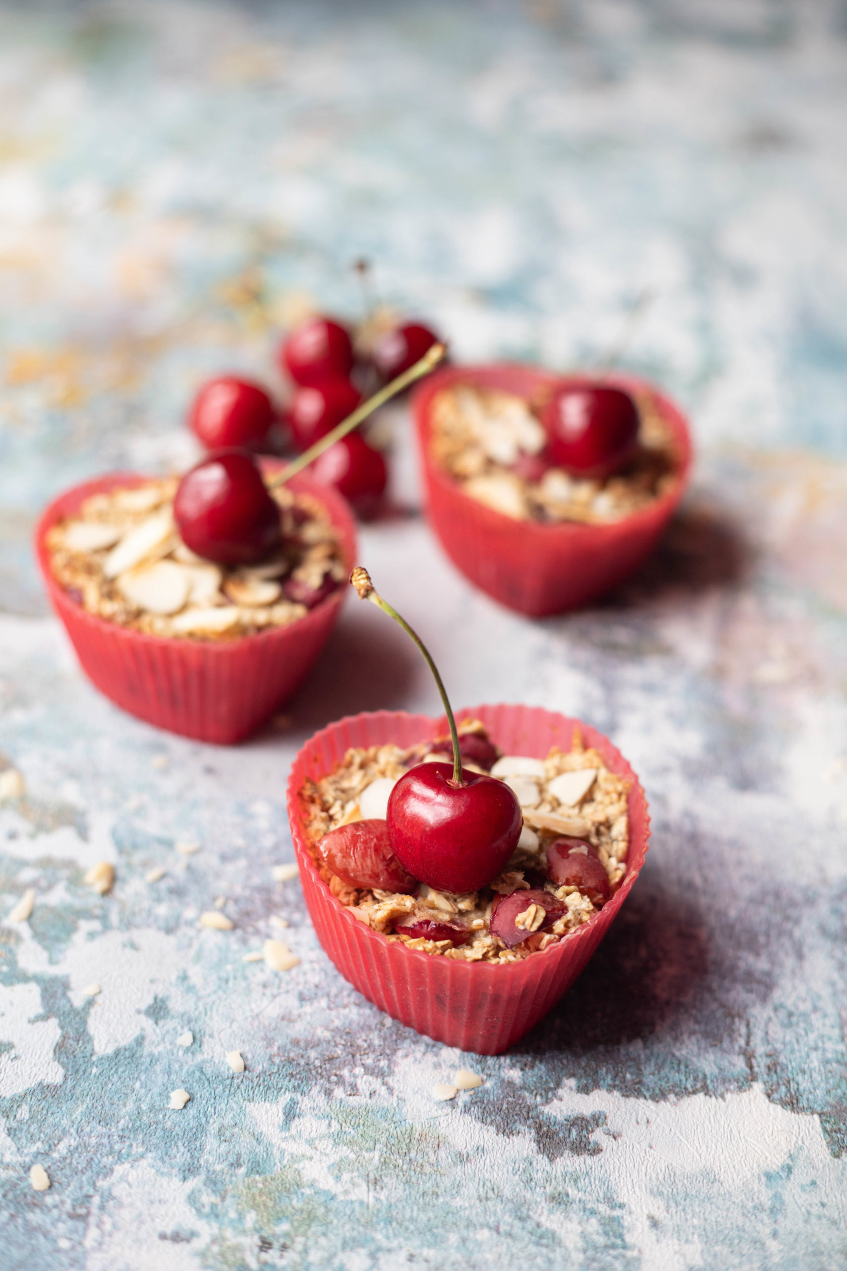 Cherry Bakewell Oats Muffins