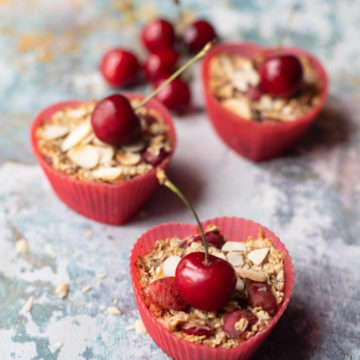 cherry bakewell oats breakfast muffins