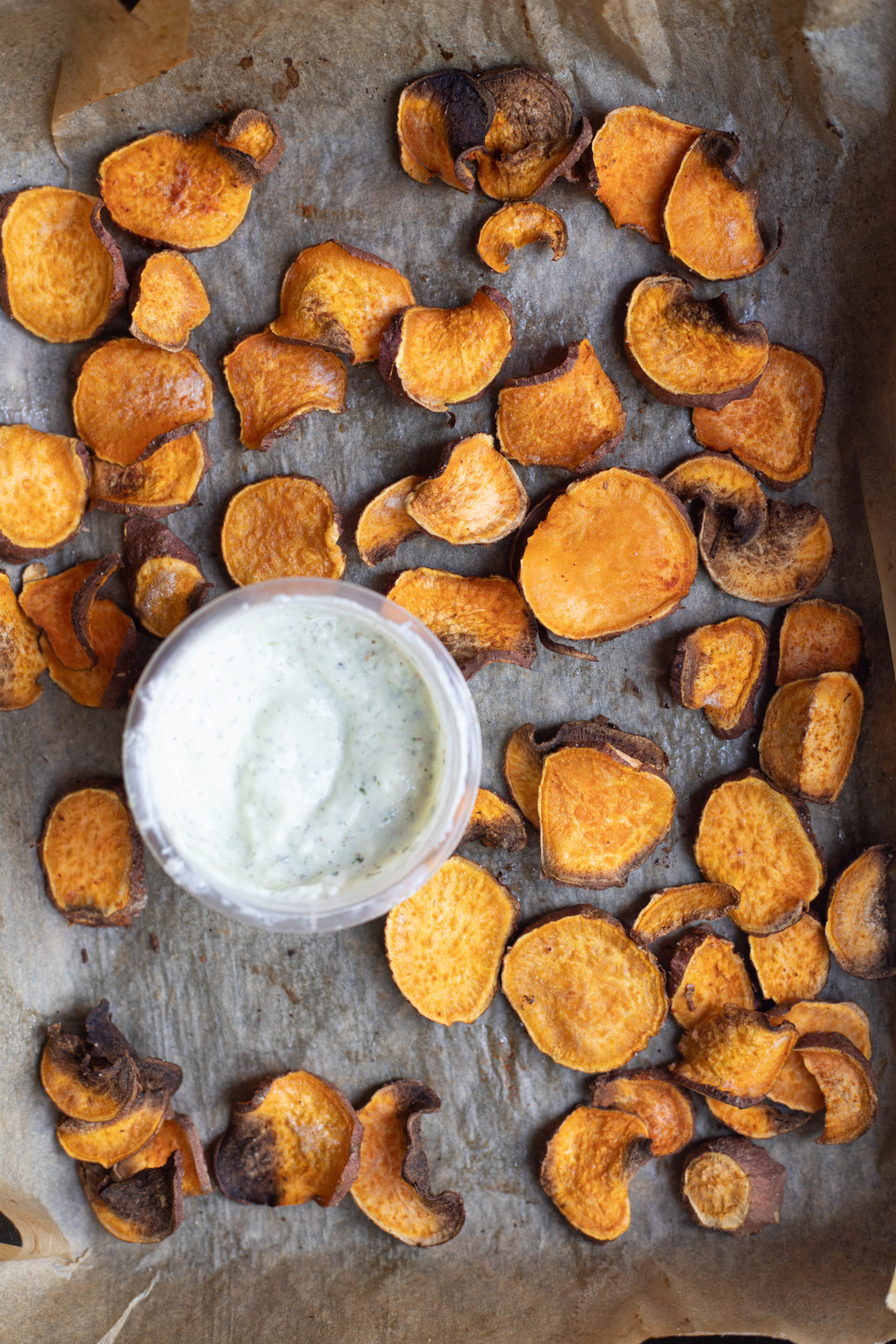 baked sweet potato chips