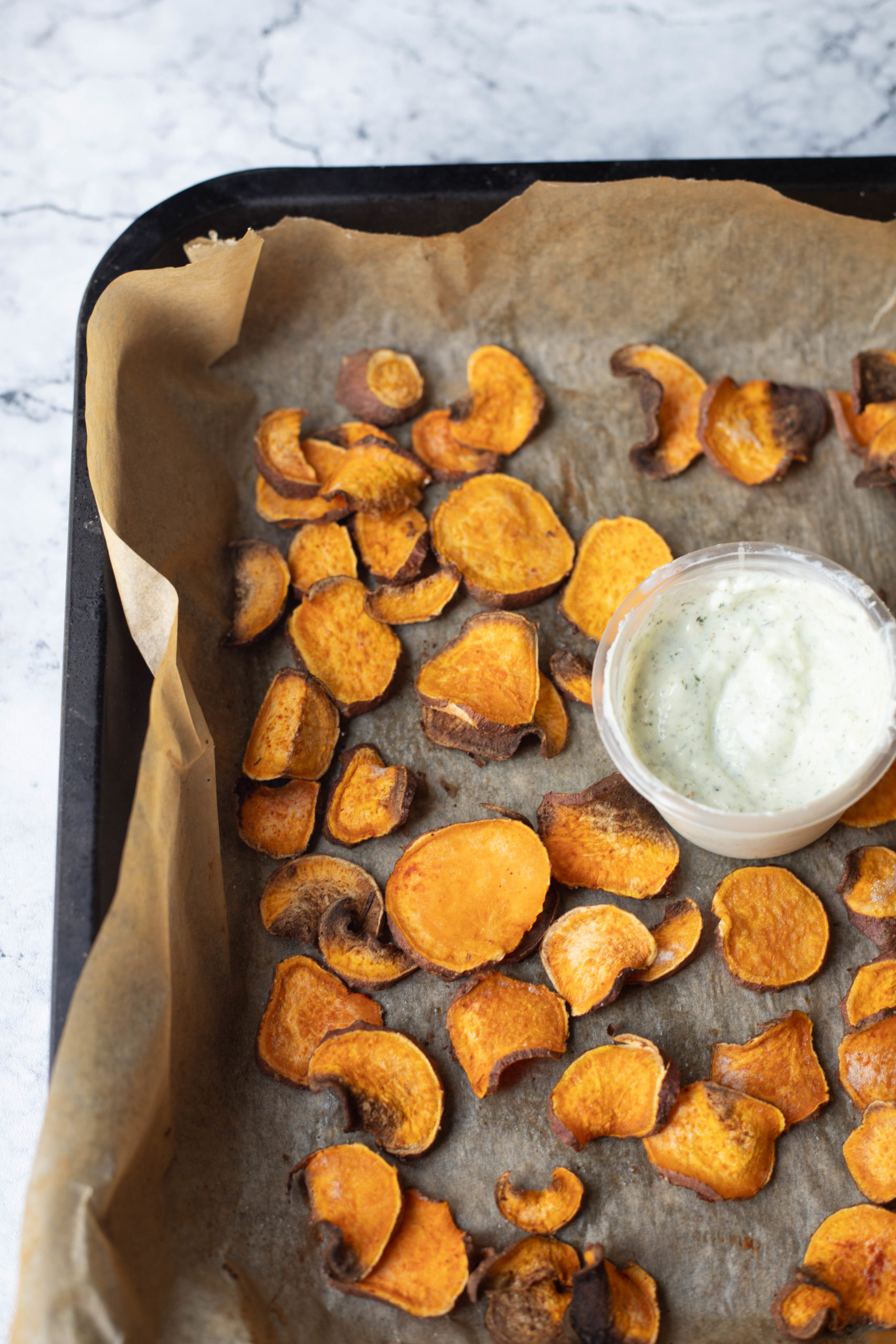 healthy crispy sweet potato chips