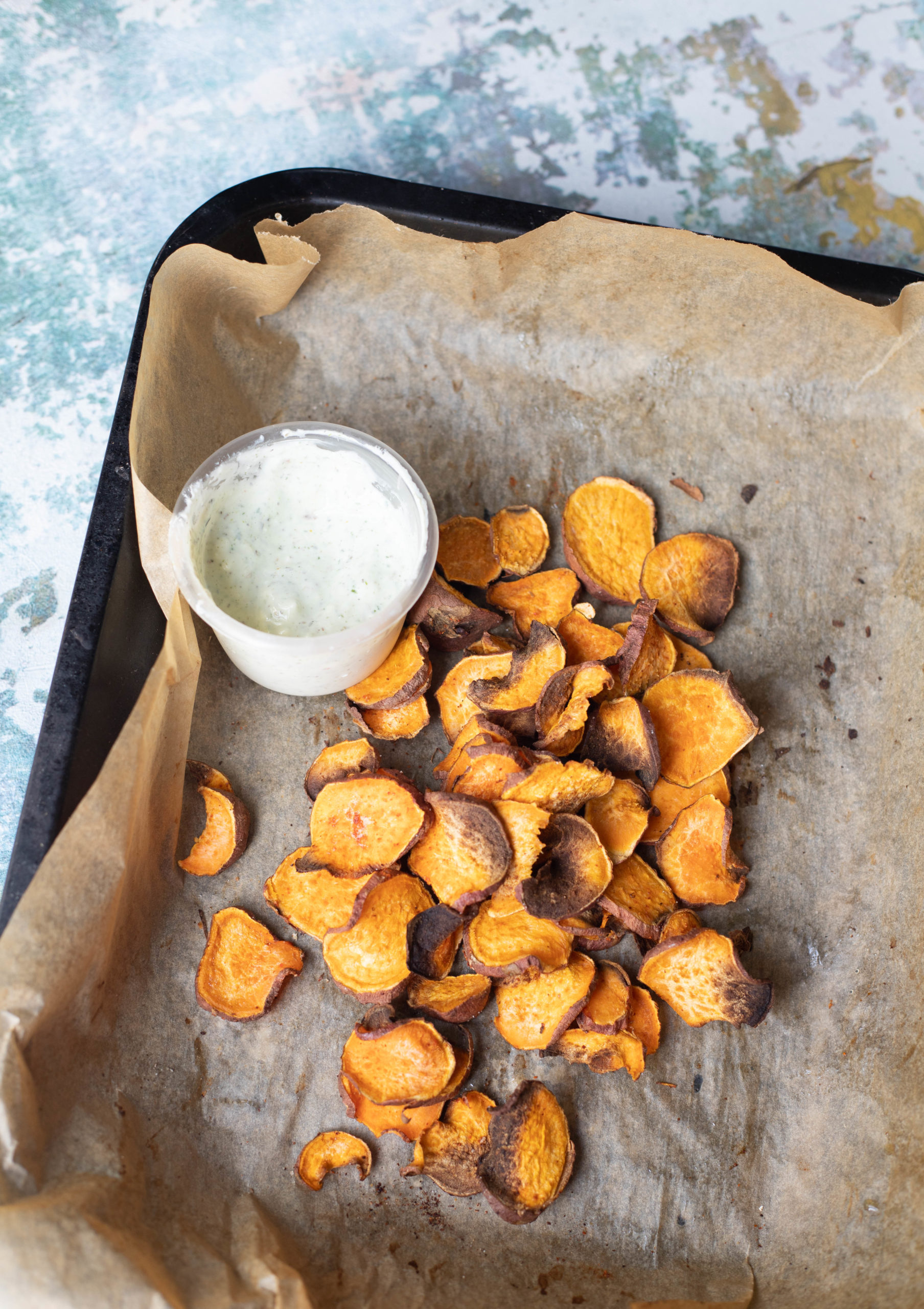 baked sweet potato chips