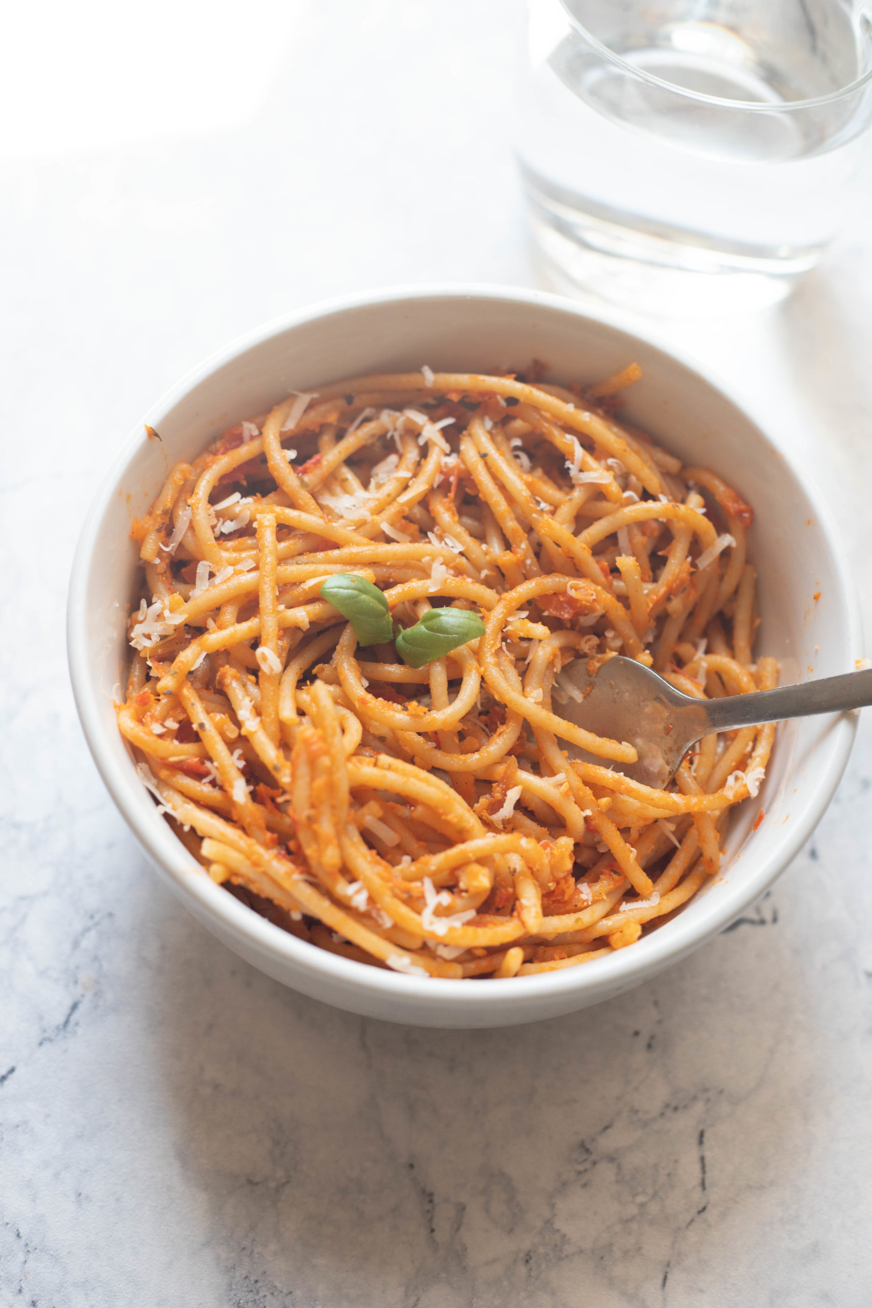 Low Roasted garlic tomato pasta-5