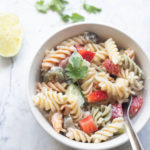 bowl of low fat pasta salad