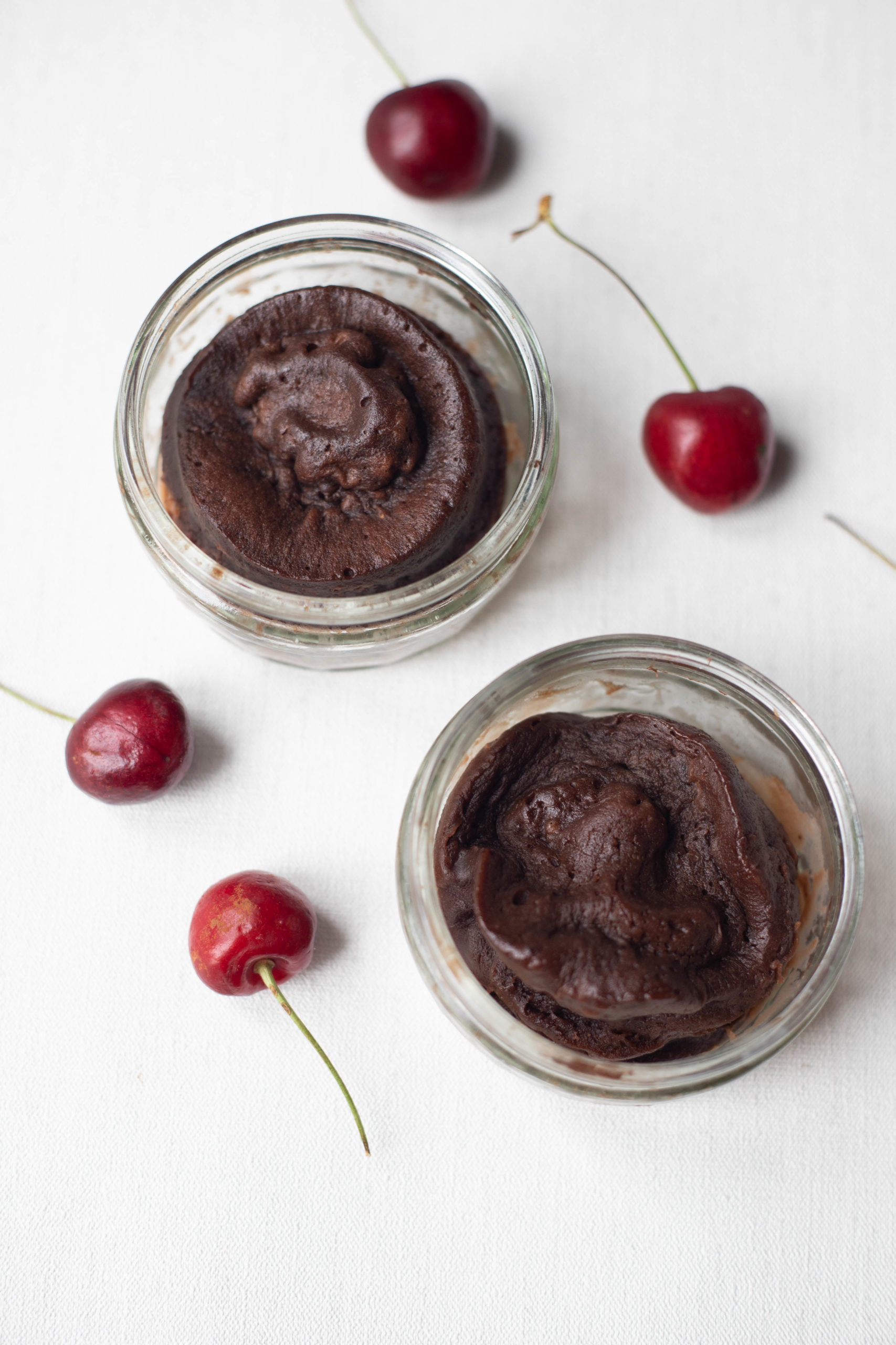 Chocolate cake and cherries