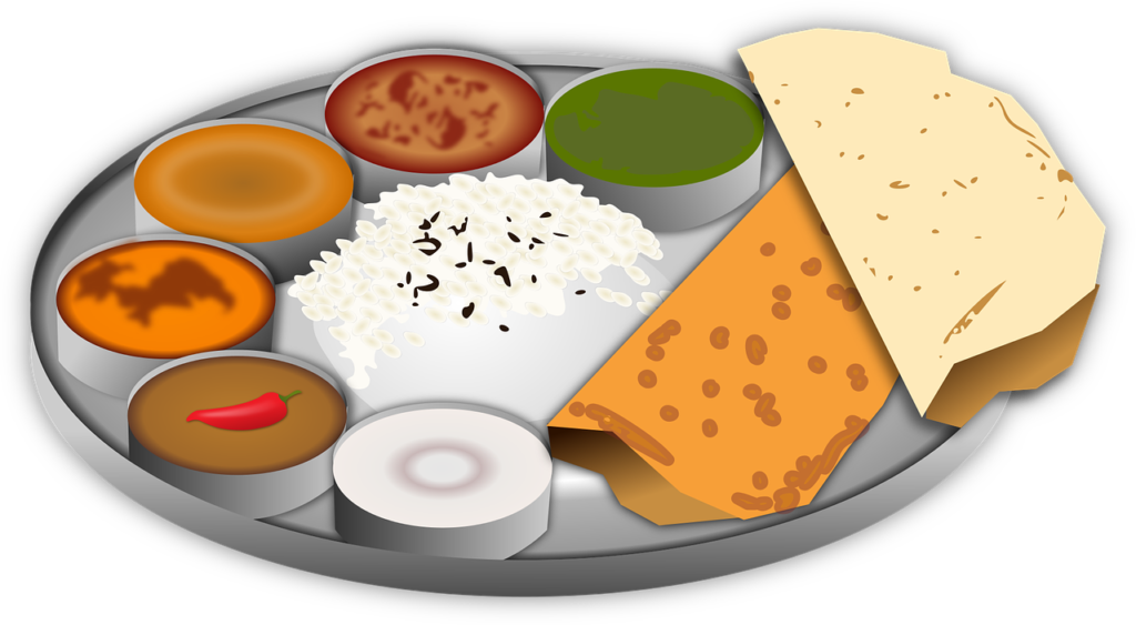 meal plate served with curries