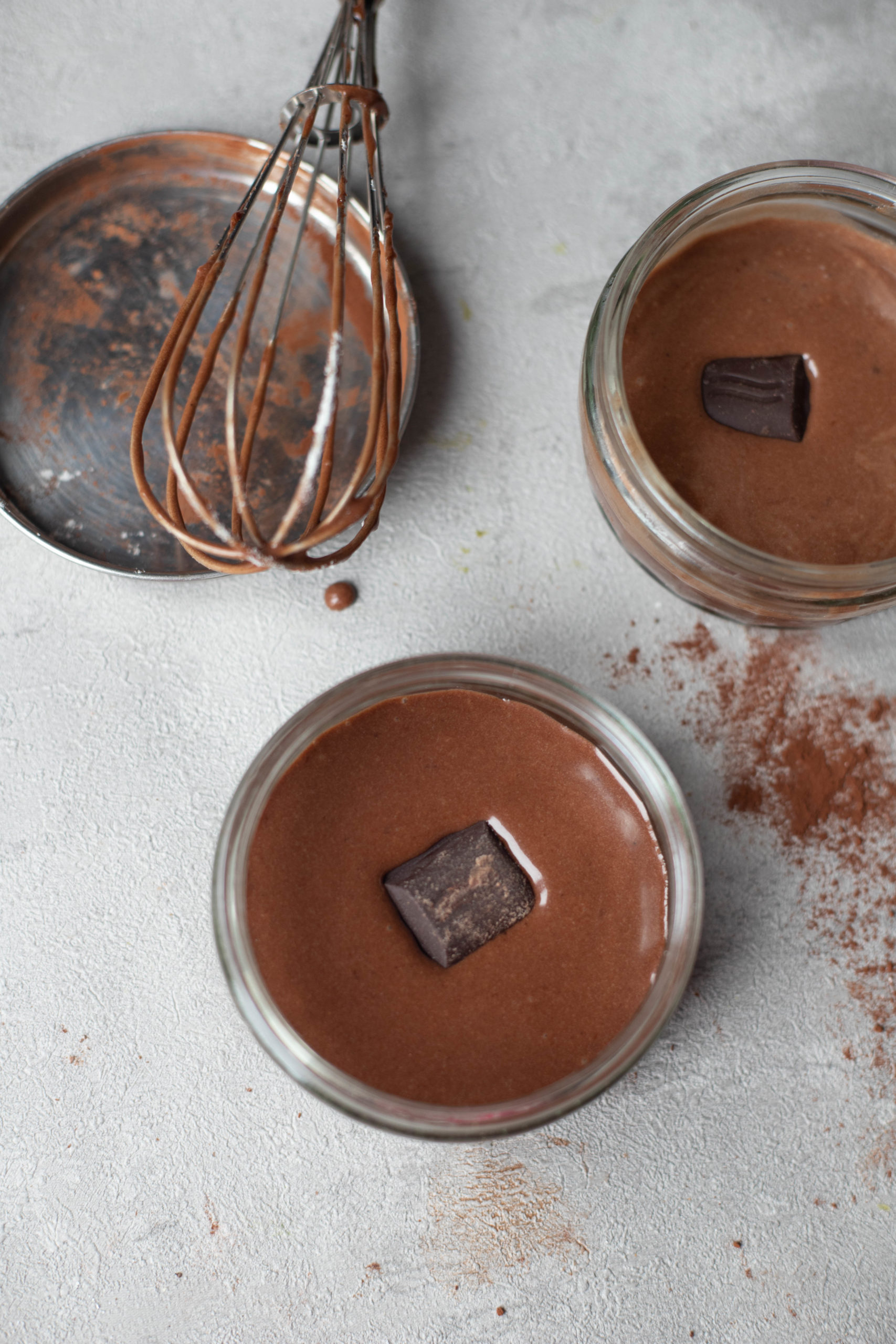 chocolate cake batter in mug