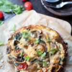 Spinach Mushroom Frittata on a baking paper