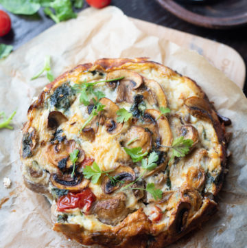 slimming spinach mushroom frittata