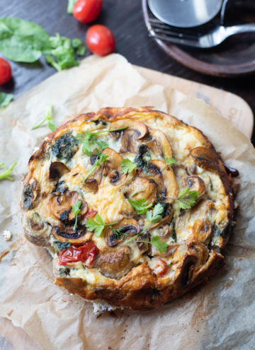 slimming spinach mushroom frittata