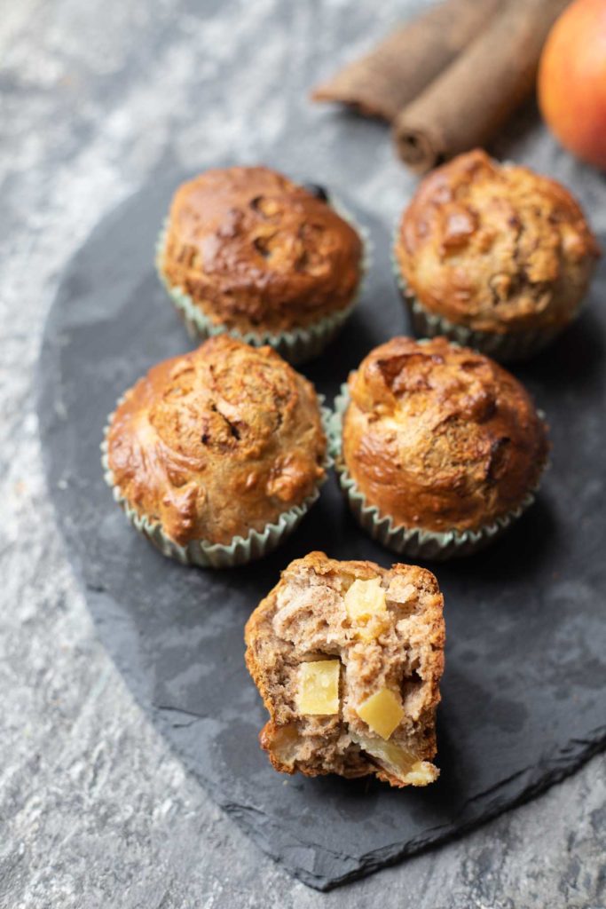 weetabix apple muffins sliced into half