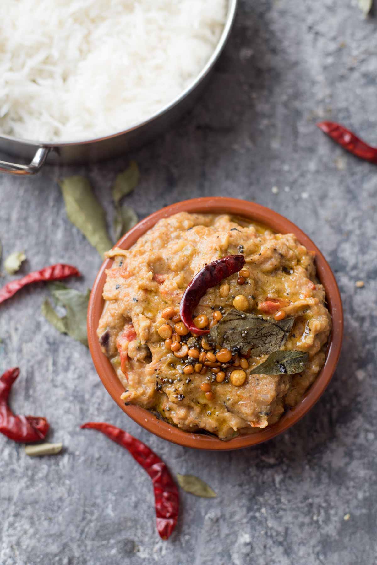 Andhra Kalchina Vankaya Pachadi - Smoked Eggplant Chutney - Fat Rainbow