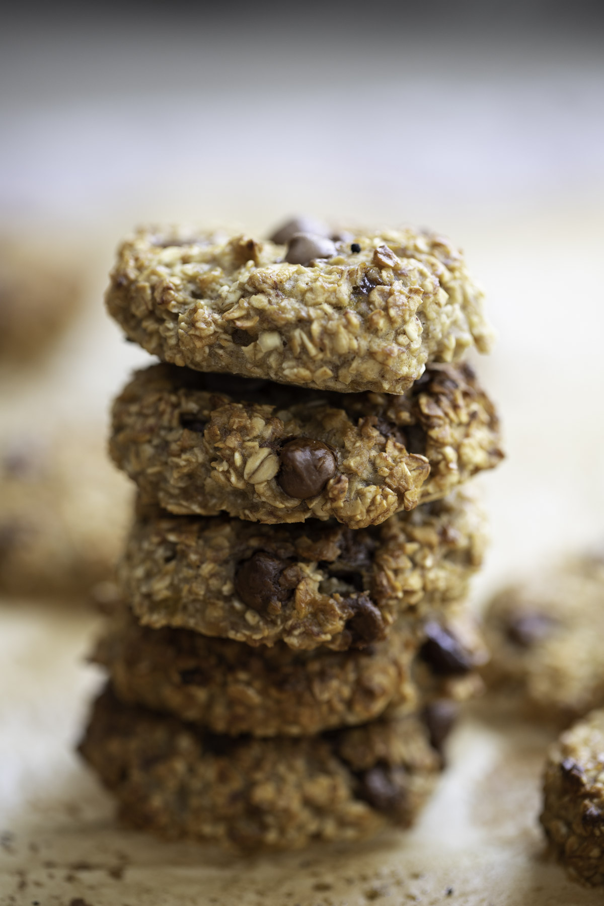 a stack of banana oatmeal breakfast cookies