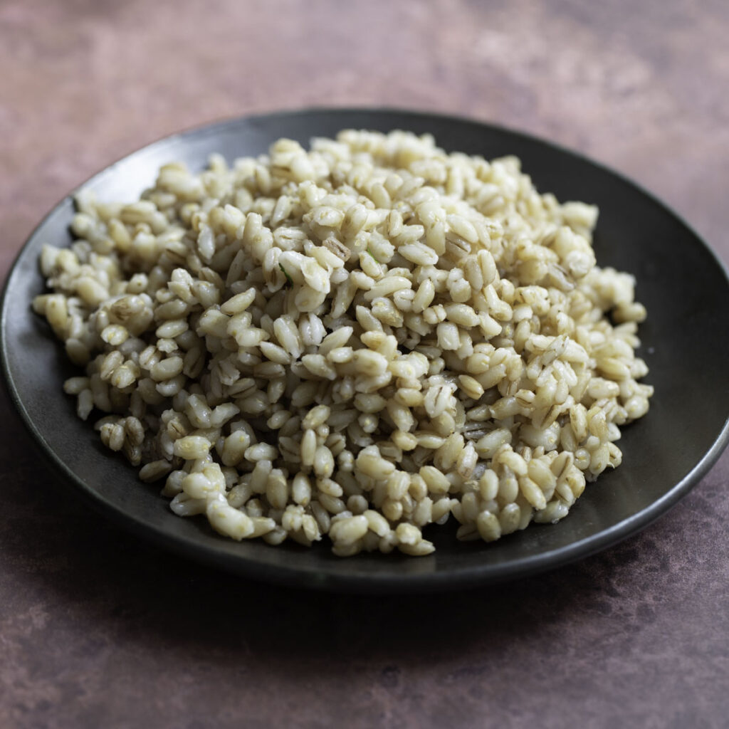 cooked barley on a plate